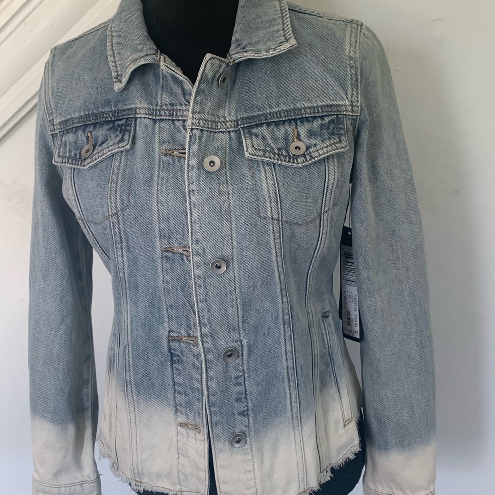 Tribal Jeans Women's Light Blue Dip-Dye Denim Jacket